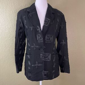 J. Francois Charles Piero Panchetti EU 38 US 8 Embellished Double Button Blazer